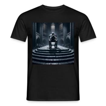 Fart Souls - Hollow Knight on Porcelain Throne #11 - Men's T-Shirt - black - Front - AI Model Male 178 light (178cm)