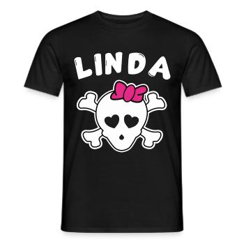 Piratin Linda Design für Mädchen und Frauen - Männer T-Shirt - Schwarz - Vorne - AI Model Male 178 light (178cm)