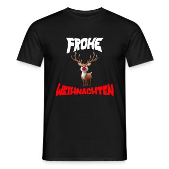 Frohe Weihnachten Rentier Geschenkidee - Rentier - Männer T-Shirt - Schwarz - Vorne - AI Model Male 178 light (178cm)
