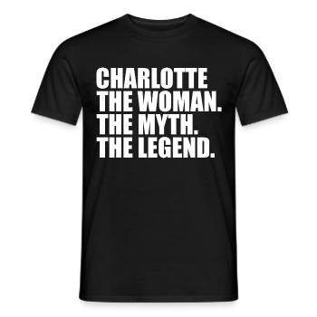 Woman Myth Legend Name Charlott - Men's T-Shirt - black - Front - AI Model Male 178 light (178cm)