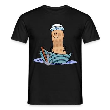 Cacahuète maritime capitaine marin Ahoy Nut bateau - T-shirt homme - noir - Devant - AI Model Male 178 light (178cm)