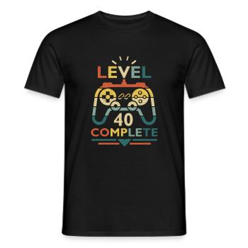 40th Birthday Level 40 Complete 40 Years Gift - Men's T-Shirt - black - Front - AI Model Male 178 light (178cm)