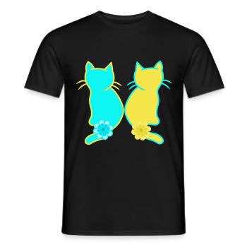 Chat domestique chats chat animaux Ukraine - T-shirt homme - noir - Devant - AI Model Male 178 light (178cm)
