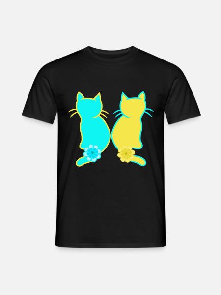 Chat domestique chats chat animaux Ukraine - T-shirt homme - noir