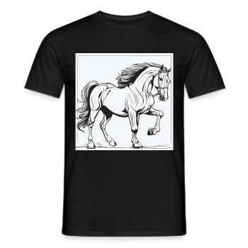 Pferd Pferde Pony Hengst Ross Gaul - Männer T-Shirt - Schwarz - Vorne - AI Model Male 178 light (178cm)