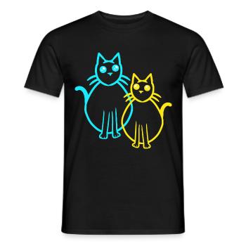 Chats Chat Chaton Chaton Rétro Vintage - T-shirt homme - noir - Devant - AI Model Male 178 light (178cm)