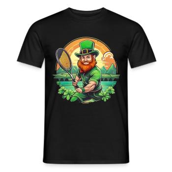 St. Patrick's Day Kleeblatt Tennis - Männer T-Shirt - Schwarz - Vorne - AI Model Male 178 light (178cm)