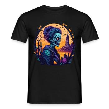 Gruseliges Halloween-partykostüm Zombie - Men's T-Shirt - black - Front - AI Model Male 178 light (178cm)
