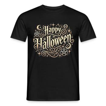 Mystical Halloween Shirt - Elegant Lettering - Men's T-Shirt - black - Front - AI Model Male 178 light (178cm)