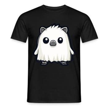 hérisson Halloween bande dessinée fantôme - T-shirt homme - noir - Devant - AI Model Male 178 light (178cm)