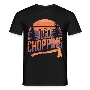 Lumberjack Wood Chopping Tree Cutter - Men's T-Shirt - black - Front - AI Model Male 178 light (178cm)