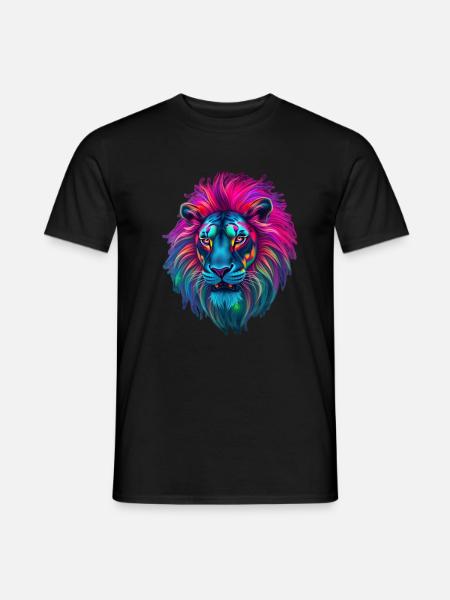 Löwe - Männer T-Shirt - Schwarz