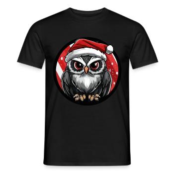 hibou Noël Noël - T-shirt homme - noir - Devant - AI Model Male 178 light (178cm)