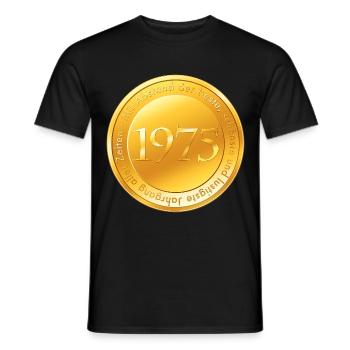 Geboren Jahrgang 1975 Goldmünze - Männer T-Shirt - Schwarz - Vorne - AI Model Male 178 light (178cm)