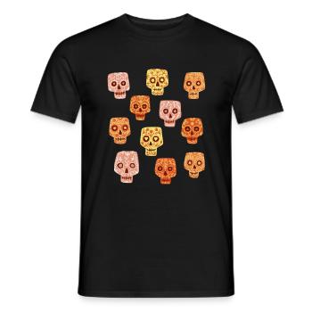 Dia de los Muertos Skull - Men's T-Shirt - black - Front - AI Model Male 178 light (178cm)
