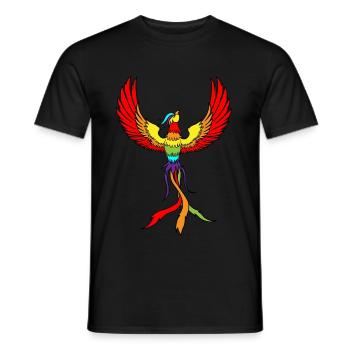 Phoenix Bird Drawing Birds Feathers - Men's T-Shirt - black - Front - AI Model Male 178 light (178cm)