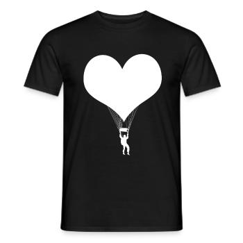 Parachute skydiving white - Men's T-Shirt - black - Front - AI Model Male 178 light (178cm)
