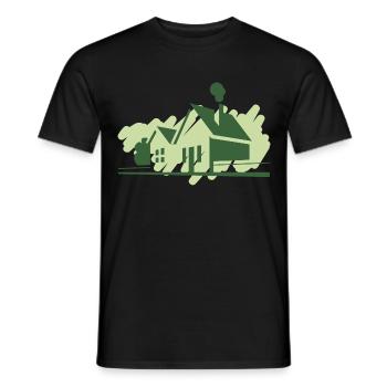 houses - Men's T-Shirt - black - Front - AI Model Male 178 light (178cm)