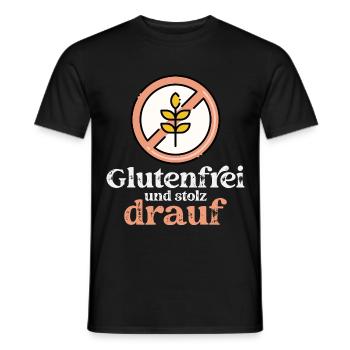 Glutenfrei und stolz drauf - Gluten frei Geschenk - Männer T-Shirt - Schwarz - Vorne - AI Model Male 178 light (178cm)