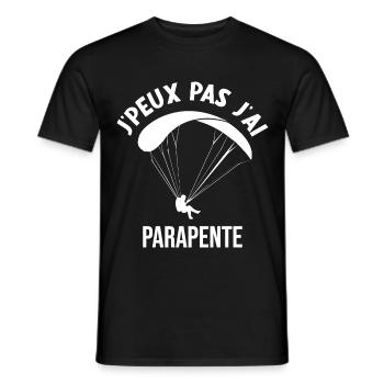 J'peux Pas j'ai Parapente T-shirt Parapentiste - T-shirt homme - noir - Devant - AI Model Male 178 light (178cm)