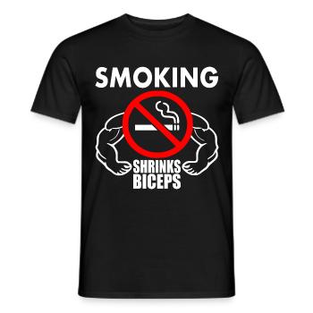 Smoking shrinks the biceps - T-shirt homme - noir - Devant - AI Model Male 178 light (178cm)