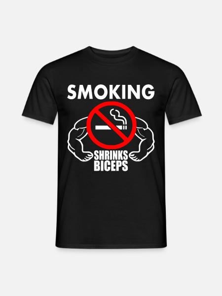 Smoking shrinks the biceps - Men's T-Shirt - black