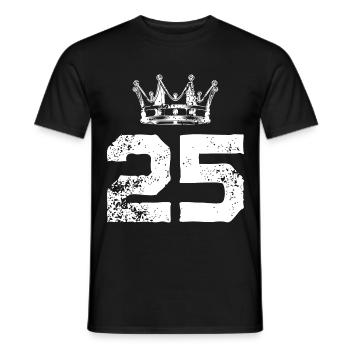 25 Zahl Krone - Männer T-Shirt - Schwarz - Vorne - AI Model Male 178 light (178cm)