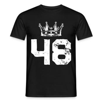 48 Zahl Krone - Männer T-Shirt - Schwarz - Vorne - AI Model Male 178 light (178cm)