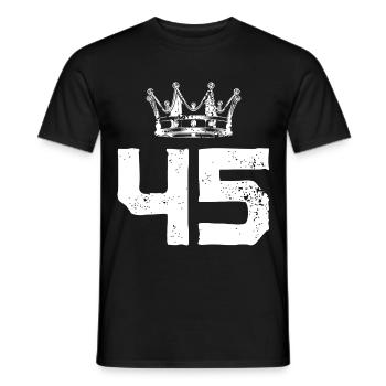 45 Zahl Krone - Männer T-Shirt - Schwarz - Vorne - AI Model Male 178 light (178cm)