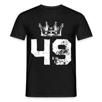 49 Zahl Krone - Männer T-Shirt - Schwarz - Vorne - AI Model Male 178 light (178cm)