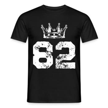 82 Number crown - Men's T-Shirt - black - Front - AI Model Male 178 light (178cm)