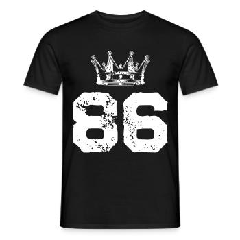 86 Zahl Krone - Männer T-Shirt - Schwarz - Vorne - AI Model Male 178 light (178cm)