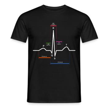 ekg herzschlag - Männer T-Shirt - Schwarz - Vorne - AI Model Male 178 light (178cm)