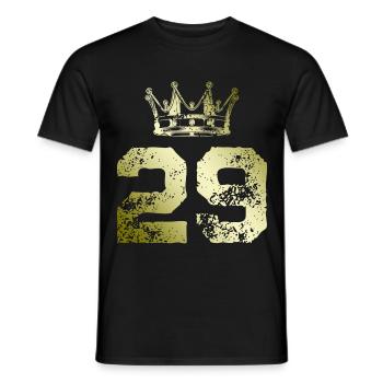 29 Zahl Krone - Männer T-Shirt - Schwarz - Vorne - AI Model Male 178 light (178cm)