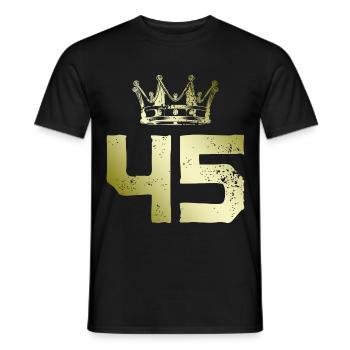 45 Zahl Krone - Männer T-Shirt - Schwarz - Vorne - AI Model Male 178 light (178cm)