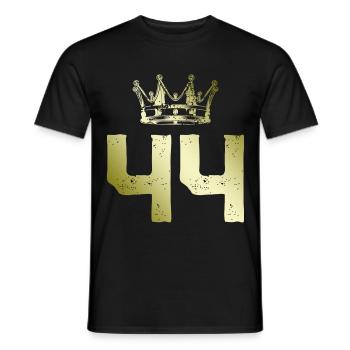 44 Zahl Krone - Männer T-Shirt - Schwarz - Vorne - AI Model Male 178 light (178cm)