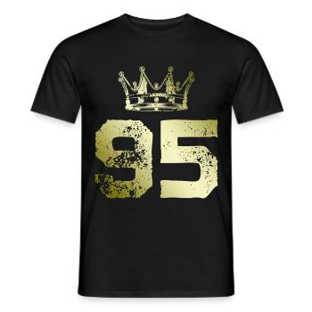 95 Number crown - Men's T-Shirt - black - Front - AI Model Male 178 light (178cm)