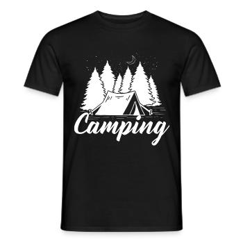 Camping Wohnmobil Van Vintage im Wohnwagen Caravan - Männer T-Shirt - Schwarz - Vorne - AI Model Male 178 light (178cm)