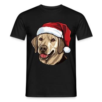 Labrador Hund Kopf Weihnachten Xmas - Männer T-Shirt - Schwarz - Vorne - AI Model Male 178 light (178cm)