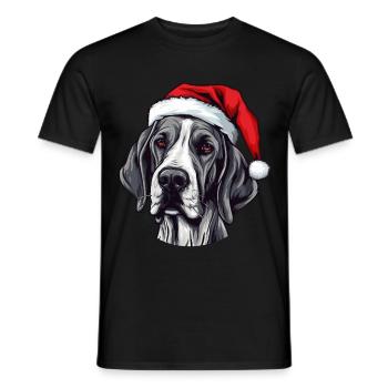 Great Dane Dog Christmas Head - Men's T-Shirt - black - Front - AI Model Male 178 light (178cm)