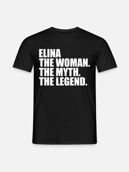 Woman Myth Legend Name Elina - Men's T-Shirt - black