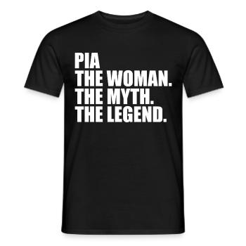 Woman Myth Legend Name Pia - Men's T-Shirt - black - Front - AI Model Male 178 light (178cm)
