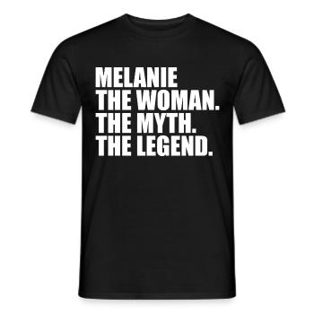 Woman Myth Legend Name Melanie - Men's T-Shirt - black - Front - AI Model Male 178 light (178cm)