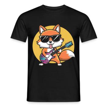 Panda Playing Guitar Gift - Men's T-Shirt - black - Front - AI Model Male 178 light (178cm)