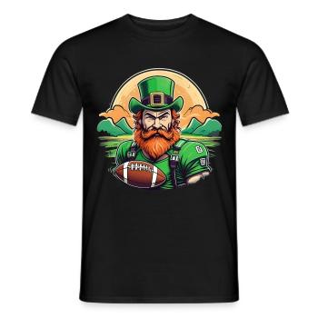 St. Patrick's Day Kleeblatt American Football - Männer T-Shirt - Schwarz - Vorne - AI Model Male 178 light (178cm)