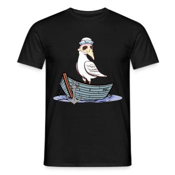 Halloween Möwe Pest Boot maritim Seemann Moin - Männer T-Shirt - Schwarz - Vorne - AI Model Male 178 light (178cm)