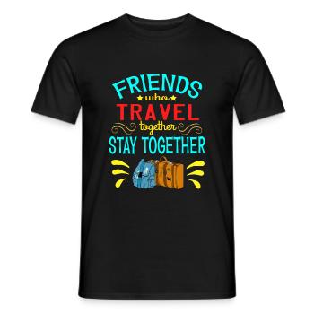 Mit Freunden reisen? Ein schönes reisendes Design - Männer T-Shirt - Schwarz - Vorne - AI Model Male 178 light (178cm)