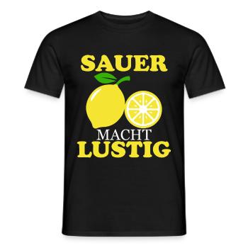 Zitrone sauer macht lustig - Geschenk - Männer T-Shirt - Schwarz - Vorne - AI Model Male 178 light (178cm)