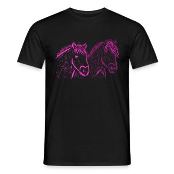 Pferde - Männer T-Shirt - Schwarz - Vorne - AI Model Male 178 light (178cm)