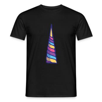 unicorn horn colorful rainbow - Men's T-Shirt - black - Front - AI Model Male 178 light (178cm)